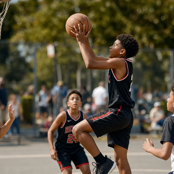 Kids playing basketball